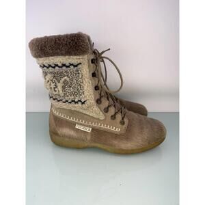 Tecnica Fur Winter Boots Calf Hair Suede Après Ski Y2K Snow Boots Women 7